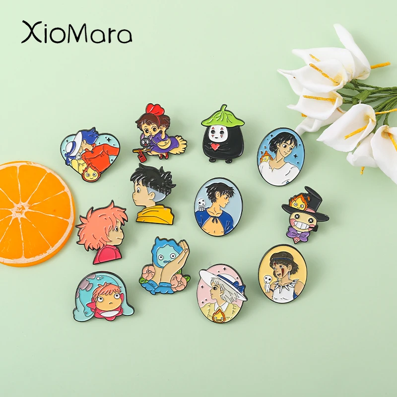 Ghibl Studio Enamel Pins Characters Anime Brooches for Fans Wholesale Price Badge Backpack Jewelry Accessories For Women Men |