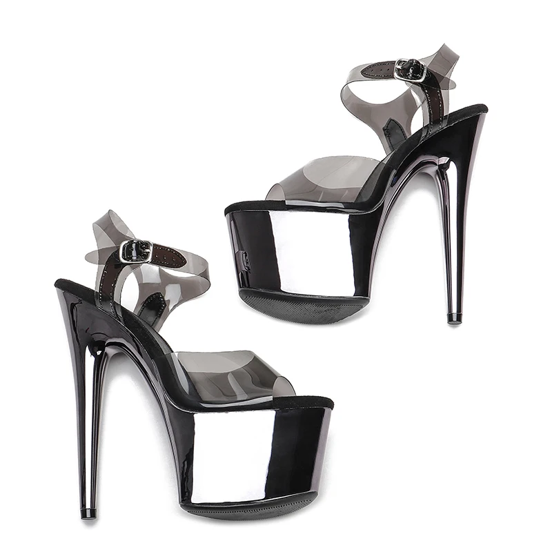 Leecabe 17cm/7inch TPU upper  pole dance lady shoe high heel platform pole dance sandals shoes