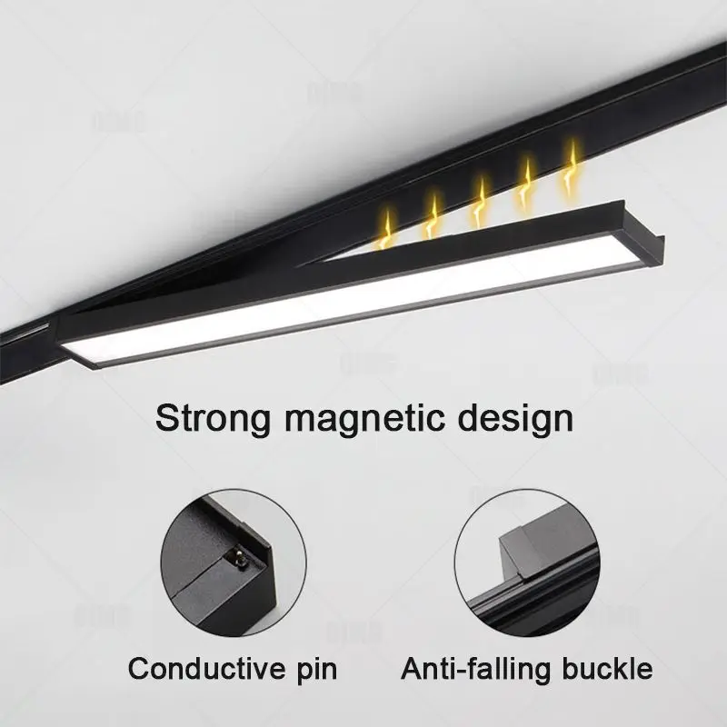 5mm Slim Magnetic Track Light System Rail Spotlight Surface Mounted Track Lighting Led Ceiling Lights Linear Magnet Lamps 4