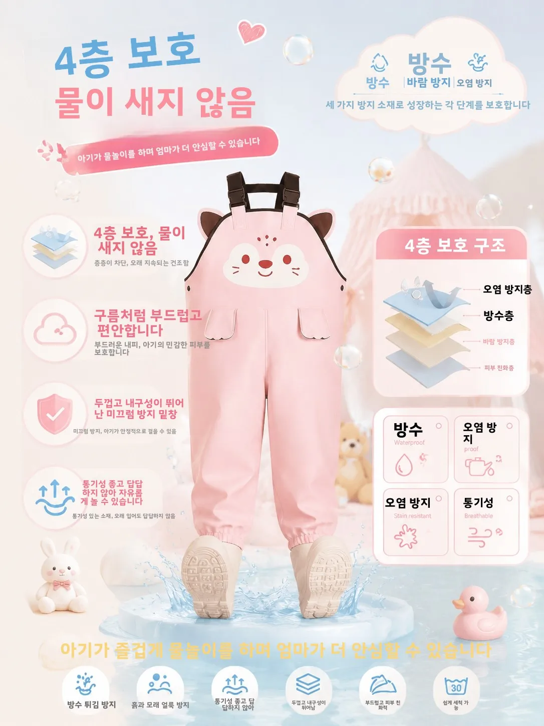 낚시용 아동용 잠수복 레인부츠 바다 탐험복  물놀이복 서핑 팬츠 점프슈트 레인슈즈