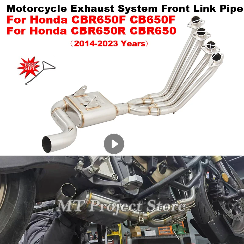 

Motorcycle Exhaust Escape Modified Front Link Pipe Moto System Slip On For Honda CBR650 CB650R CB650F CBR650F CBR 650 2014- 2023