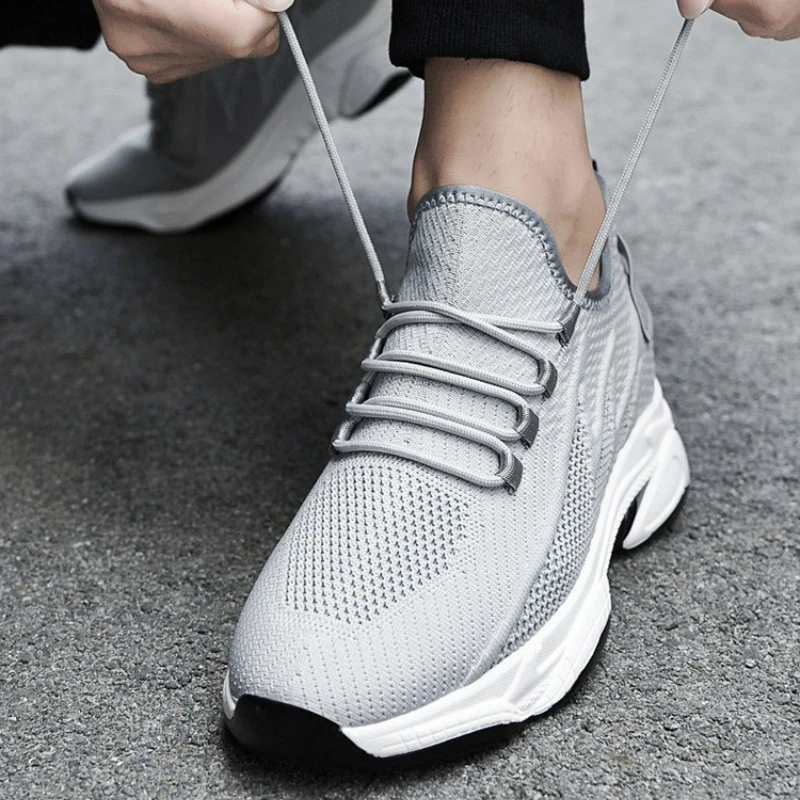 Herrenschuhe 10cm Höhenerhöhende Sneaker Atmungsaktive Outdoor-Freizeitschuhe Schnürschuhe Herren-Laufschuhe Mesh Weiche Sohle Erhöhungsschuhe – Detail 10