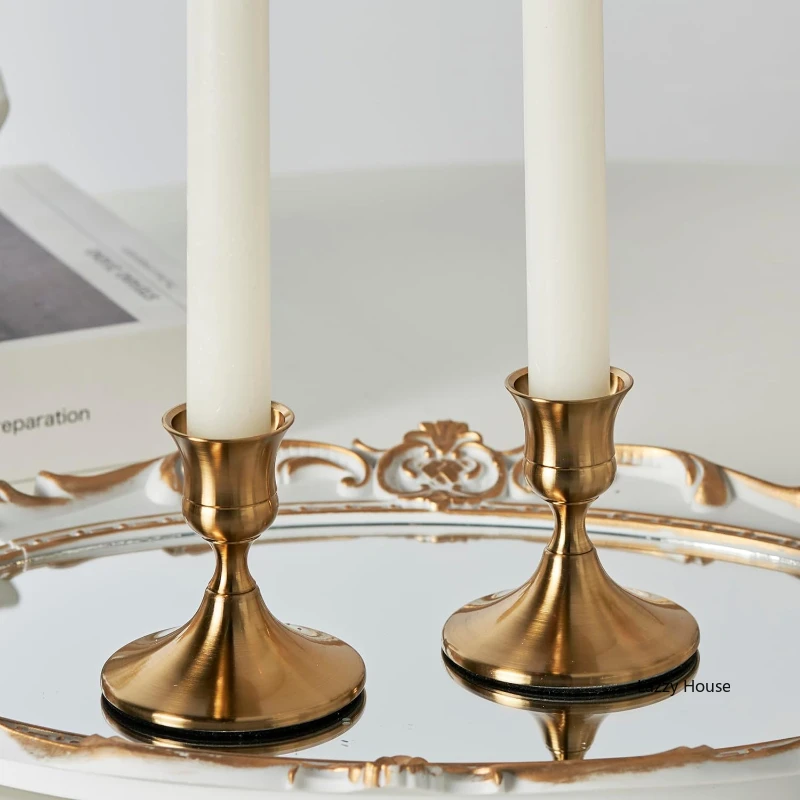 Description Picture 6 of item6pc Gold Candle Holder Set Candlestick Holders Vintage Home Decorations Room Decor Table Decoration and Accessories Home Decor