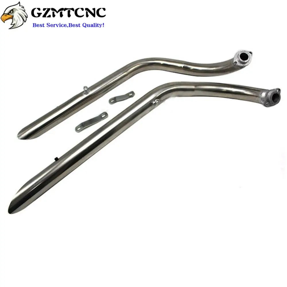 VN400VN800DoubleExhaustPipeMufflerSilencerSlashCutExhaustwith