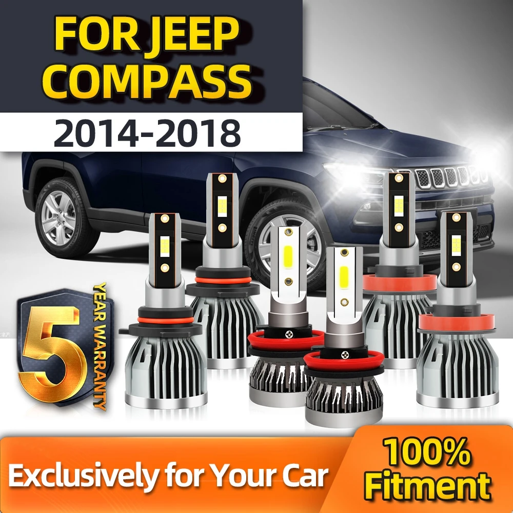 

Противотуманная фара Crossfox 6x для Jeep Compass H11 High/Low 9005 H11 120W 20000LM 6500K 200M 2014 2016 2017 2018