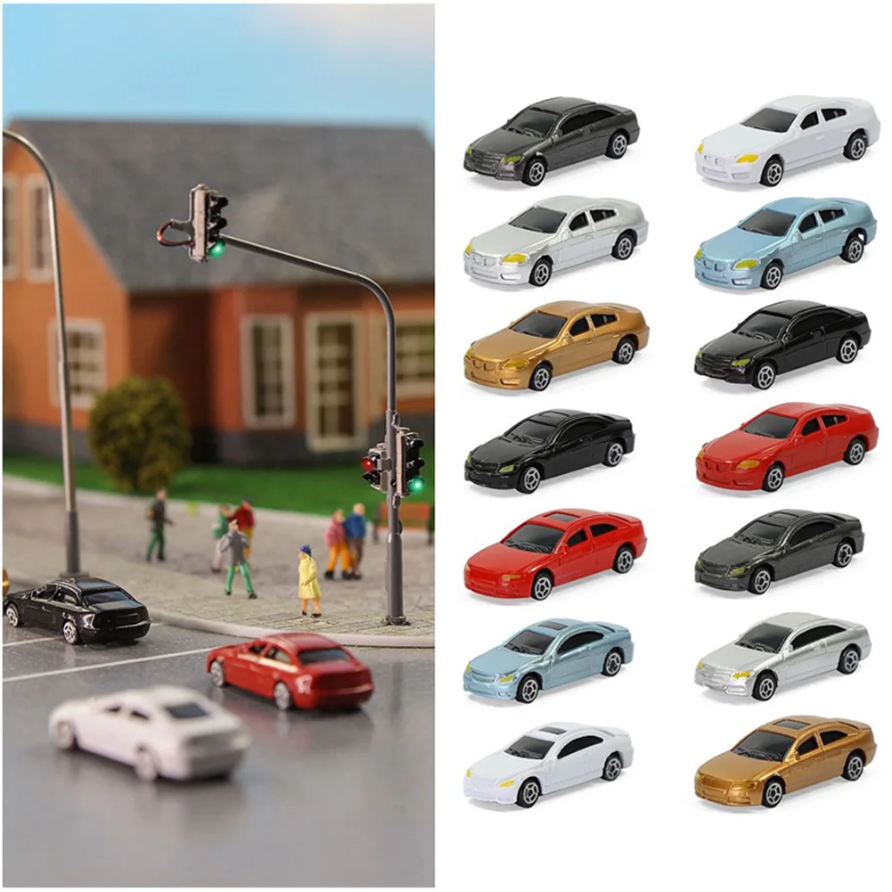 50pcs HO Scale Mini Model Car 1:160 Railway Train Scenery Scene Street Layout Mini Model Cars Vehicles Scenery Decorations