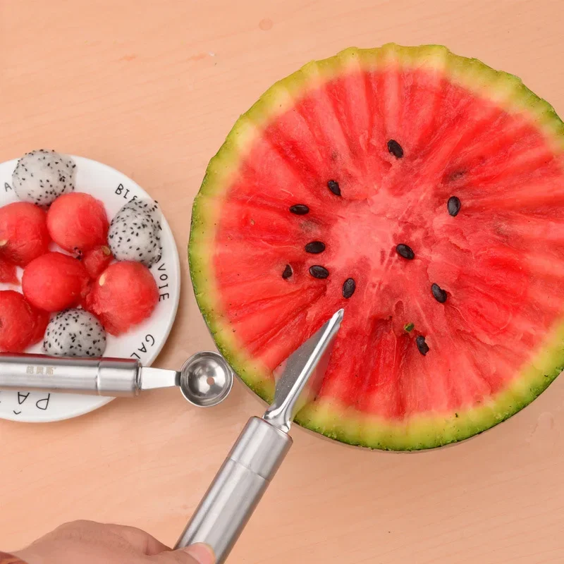 Double Head Stainless Steel Fruit Digging Spoon Pineapple Peeler Peeler Stainless Steel Apple Corer Knife Corer Kitchen Gadget