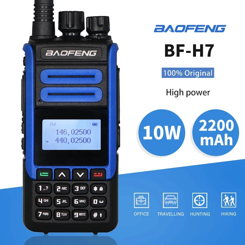 

Powerful Walkie Talkie 10W Portable CB Radio BaoFeng BF-H7 FM Transceiver 2200mAh Dual Band Two Way Radio BF H7 Transmitter