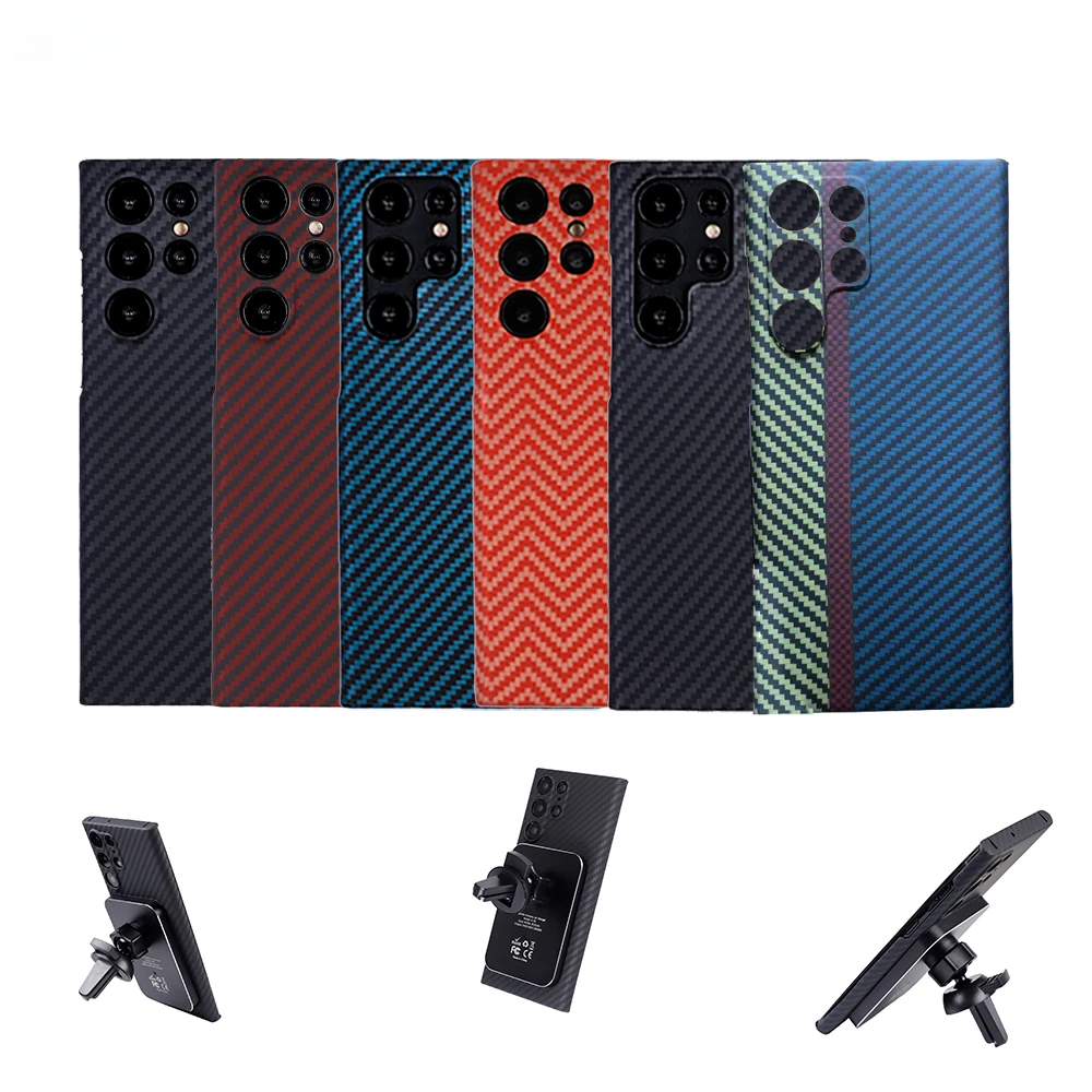 

Dropshipping Aramid Fiber Hard For Samsung Galaxy S22 Ultra Colorful Ultra Thin Phone For Galaxy S22+ Plus CASE Cover