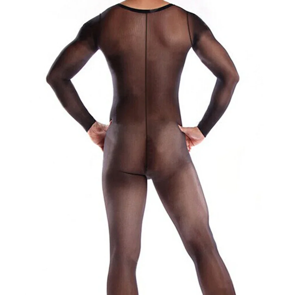 Stockings Men's Polyamide Full Body See Through Stocking Bodysuit Pantyhose Hosiery Tights Underwear Black/Color