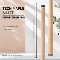 Zokue Maple Carbon Shaft with 3/8*8 Pin Joint 10.5mm/11.5/12.5mm Tip Professional Single Shaft with Carbon Tube for Billiard Cue