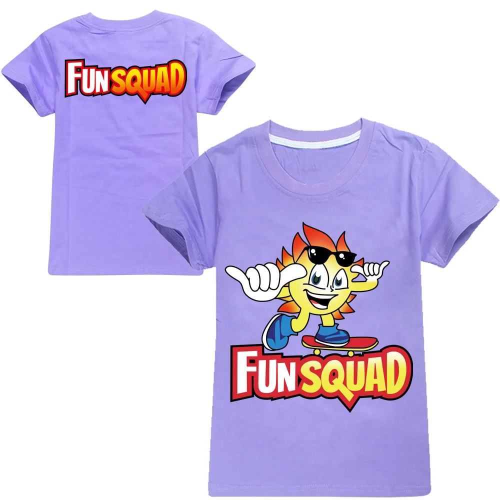 New Boys Kawaii Fun Squad Gaming Cotton Printing T-shirts Cartoon Short-sleeved Girls T-shirt Summer Casual All-match Tops 6