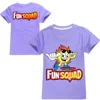 New Boys Kawaii Fun Squad Gaming Cotton Printing T-shirts Cartoon Short-sleeved Girls T-shirt Summer Casual All-match Tops 6