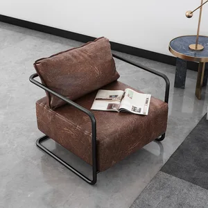 Американский Одноместный кожаный диван-стул В индустриальном стиле лофт для квартиры гостиной ленивый диван современный бизнес-стул