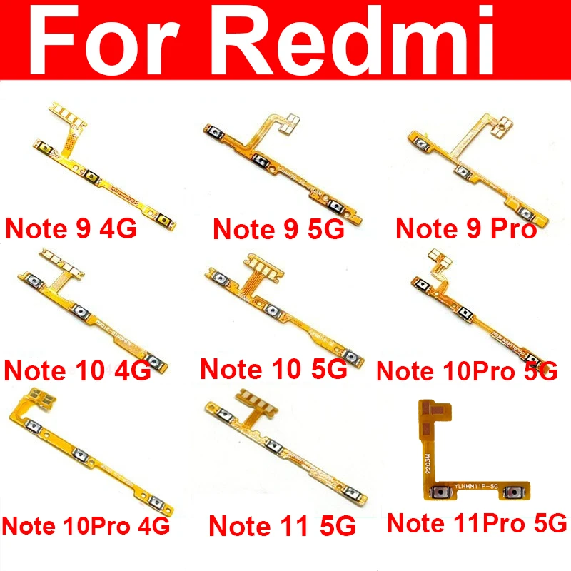On Off Button Power Volume Key Switch Flex Cable For Xiaomi Redmi Note 9 9s 9t 10 Pro Note 11 Pro 4g 5g Replacement Parts Mobile Phone Flex Cables Aliexpress