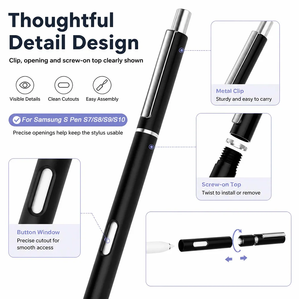 Premium Tablet Stylus Pen Sleeve - Non-Slip Protective Cover with Smooth Grip