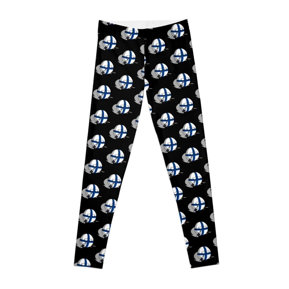 

PERKELE, Finlandball with Knife and Bottle Polandball_s Countryballs Leggings Training pants Jogger pants Womens Leggings