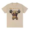 Whenye The Pump Panda Gym Funny Graphic Tee Shirt Men's Vintage Fashion Short Sleeve T-Shirt Tops 100% Cotton Oversized T Shirts 3