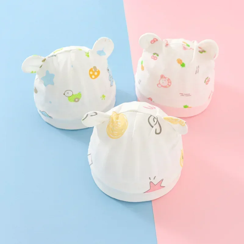 3pcs/set Cartoon Newborn Baby Hats Gloves Foot Cover Beanies Cotton Soft Caps Cute Cartoon Caps for Newborn Baby Accessories