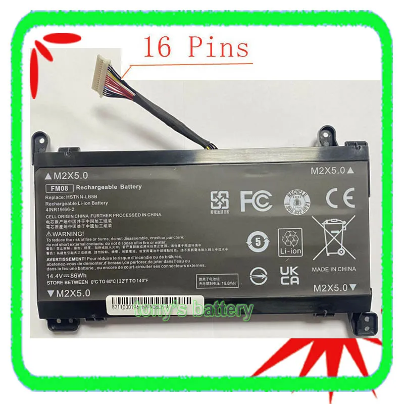Nova 16pin Fm08 922752421 Bateria para hp Presságio Hstnn-lb8a 17-um 17-an013tx 17-an014ng Tpn-q195 922976855