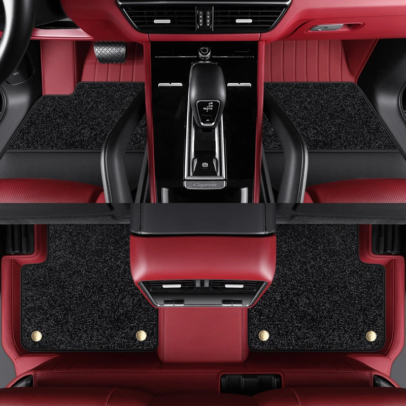 

Custom Fit Car Accessories Leather Cowhide Floor Mat Interior ECO Material for Porsche Cayenne Maca Front and Rear Seat Carpet