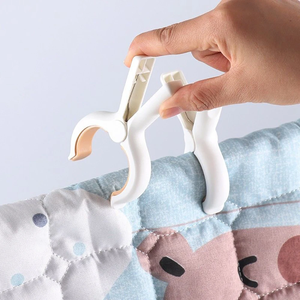6pcs Beach Towel Clips Plastic Clothes Pins with Strong Anti-Rust Springs Heavy Duty Windproof Laundry Clothespins Fixed Peg