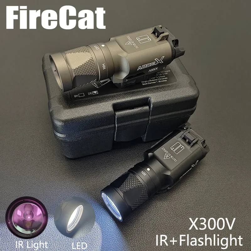 

Tactical X300V IR fill light and LED Flashlight, Weapon Light X300 X300U Pistol Scout Light, Fit 20mm Picatinny Rail 400 Lumens