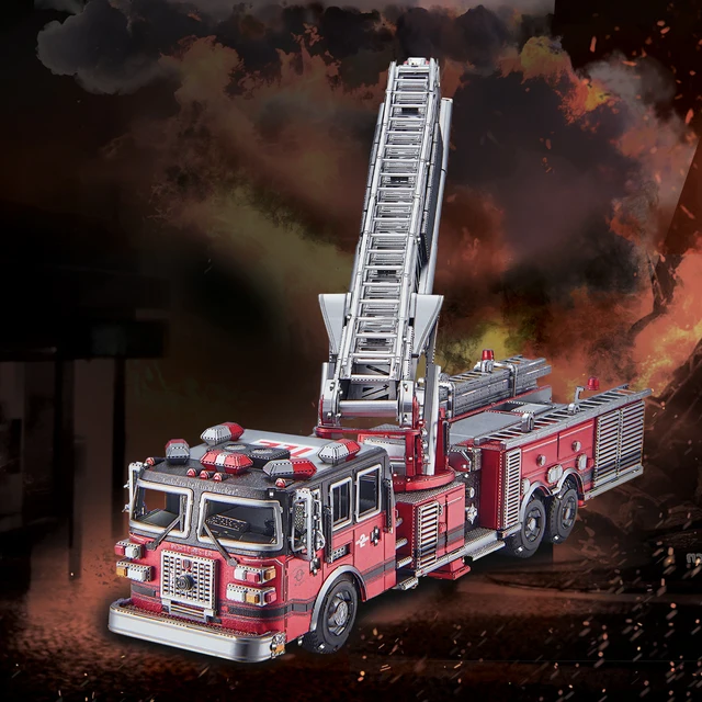 Piececool 3D Metal Puzzles Ladder Truck Assembly 2