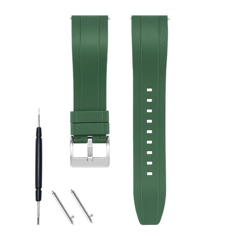 Curved Design Quick-Release Adjustable Silicone Wristband Strap