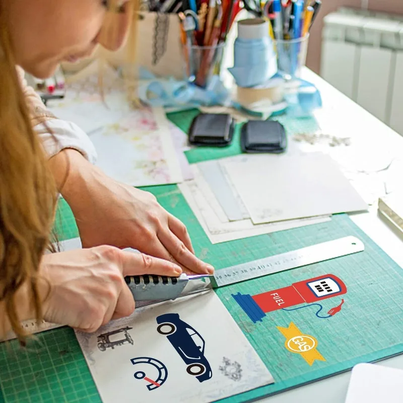 주유소 탄소강 절단 다이 스텐실, 자동차 패턴 절단 다이 장식, DIY 스크랩북 사진, 2 개 스타일