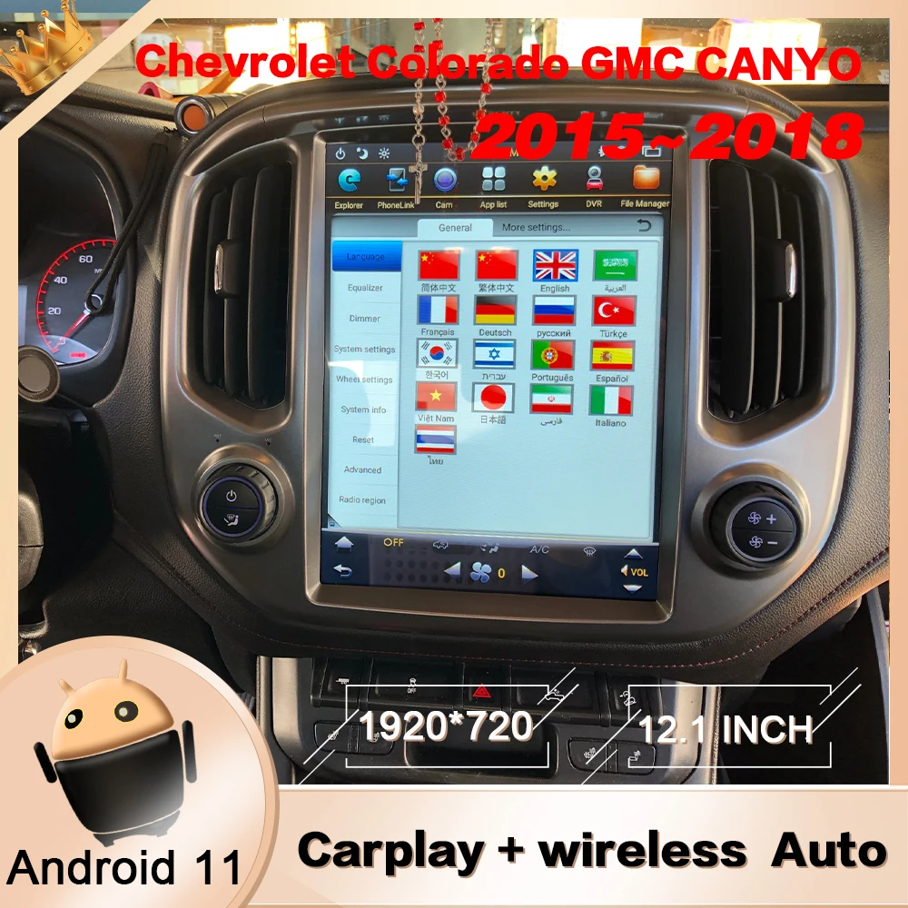 

Автомобильный мультимедийный проигрыватель с экраном в стиле Tesla Android 9,0 для Chevrolet Колорадо GMC CANYO 2015-2018 Радио Стерео GPS навигация головное устройство