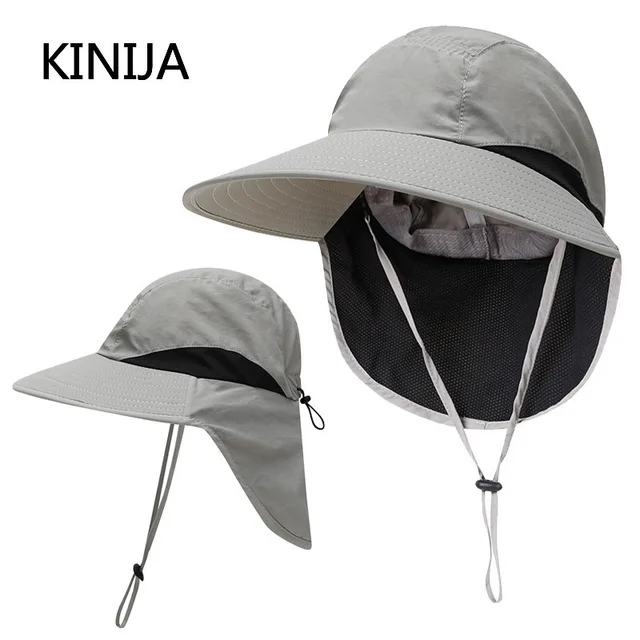 Summer Men Cap Quick Drying Outdoor Safari Hat Sunshade Visor Hat Hiking Climbing Fishing Hat Women Neck Protection Shawl Cap 2