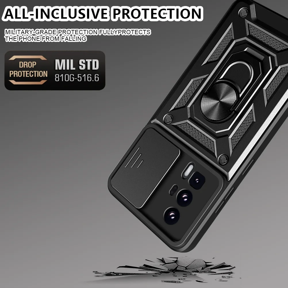 Durable Shockproof Armor Phone Case with Car Holder & Camera Lens Protection for Xiaomi Mi Poco F5 Series