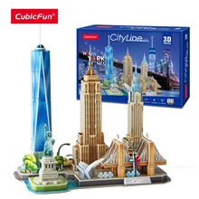 

CubicFun 3D Puzzles New York Building Model Kits Statue of Liberty Empire State Building Chrysler Building Toys Gift for Adults