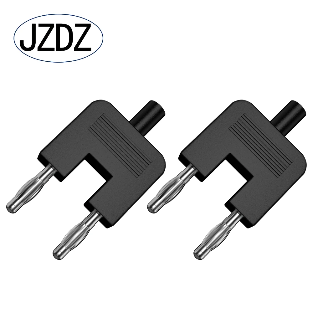 JZDZ 2PCS 4MM Bananen Stecker Kurzschluss Doppel Adapter Zweireihig Eine Weibliche Teilt Zwei Männer Abstand 19MM J.20007