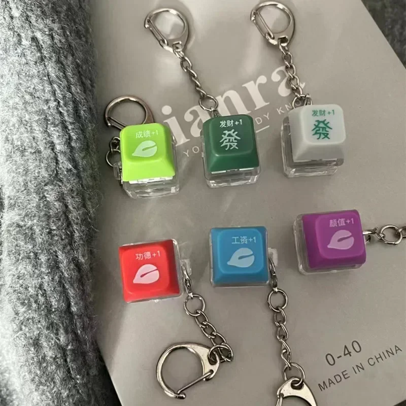 Fidget Toy Sensory Fidget Toy Anti Stress Toy Finger Sensory Toy Keychains Key Rings Mechanical Keyboard Key Cap Model Shaft Tester