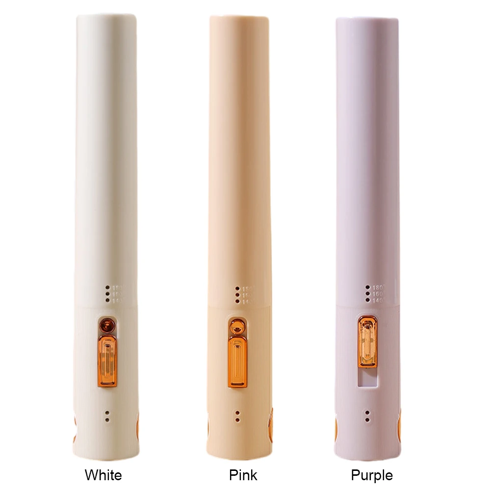 2 in 1 USB Rechargeable Hair Wand Fasting Heating Ceramic Curling Wand with 3 Temp Setting for Curl Wave Straighten Women Hair