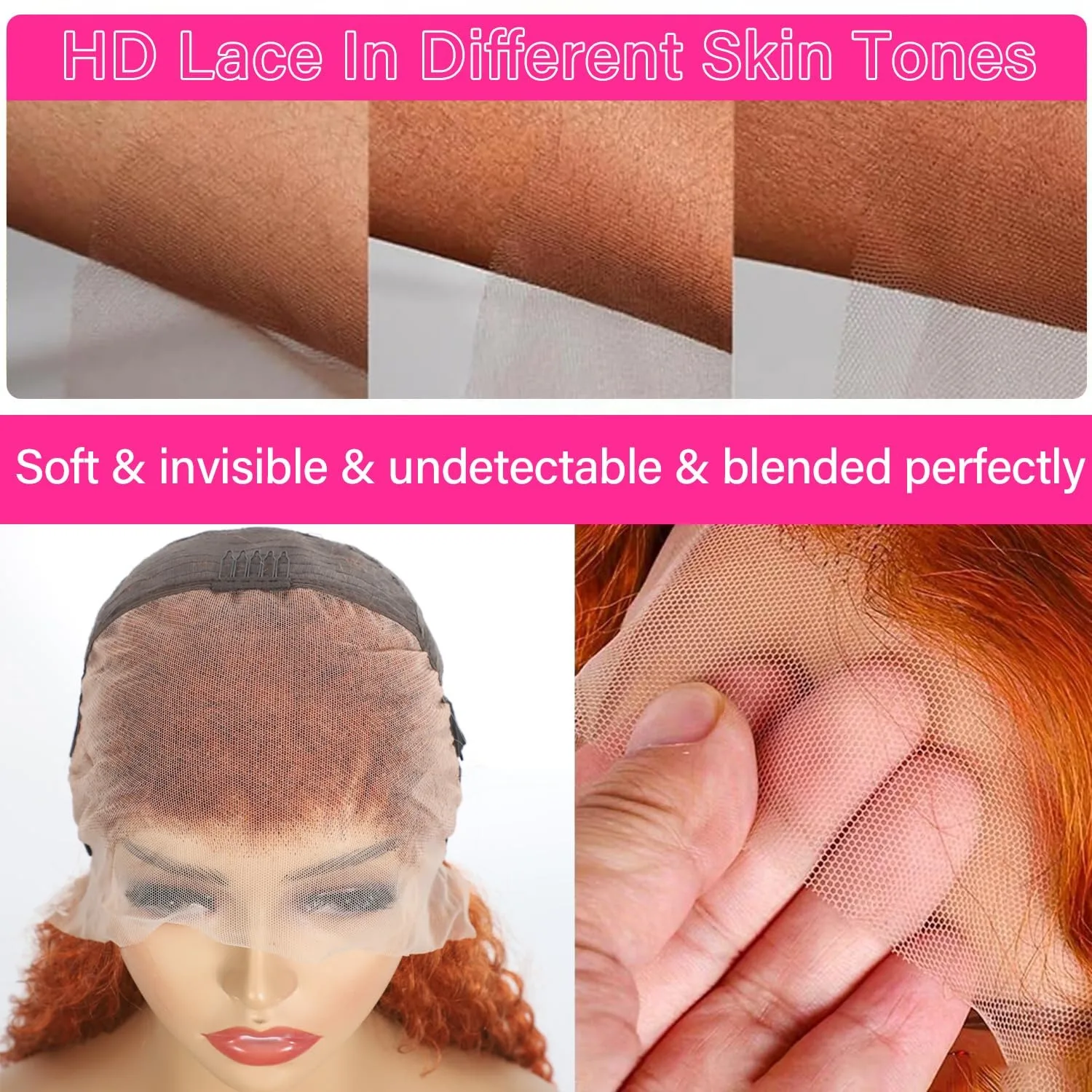 Orange Ginger Lace Front Wig Human Hair 13x6 Deep Wave Lace Front Wigs 40 Inch Water Wave Human Hair Wig Pre Plucked Curly Wigs 5