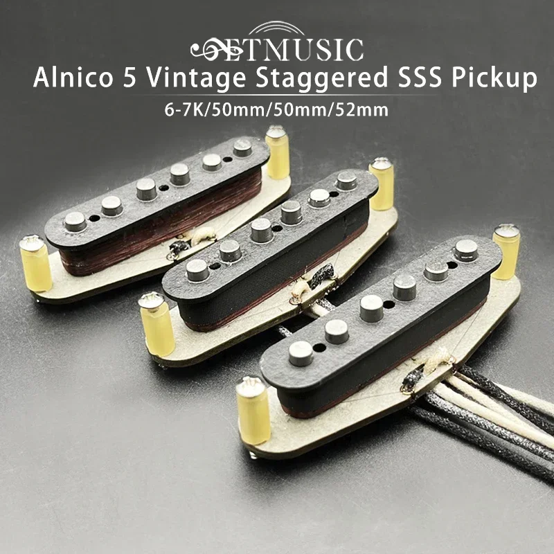 Alnico 5 Vintage Sfalsato Stile Strat Sss Pickup Per Chitarra Elettrica Fatto A Mano Sss 50'S Sound Style Electric Anico V Pickup Per Chitarra