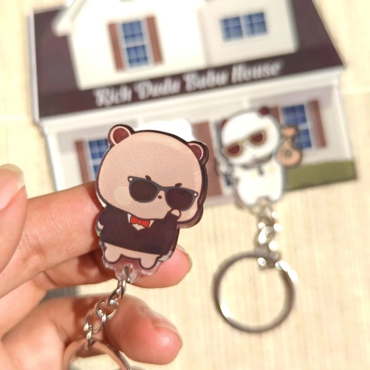 Bubu Dudu Wall Key Holder Cute Keychains Hanger Baby Yier Bear Panda Keyring for Accessories Bag Key Chain Fans Couple Gifts 6