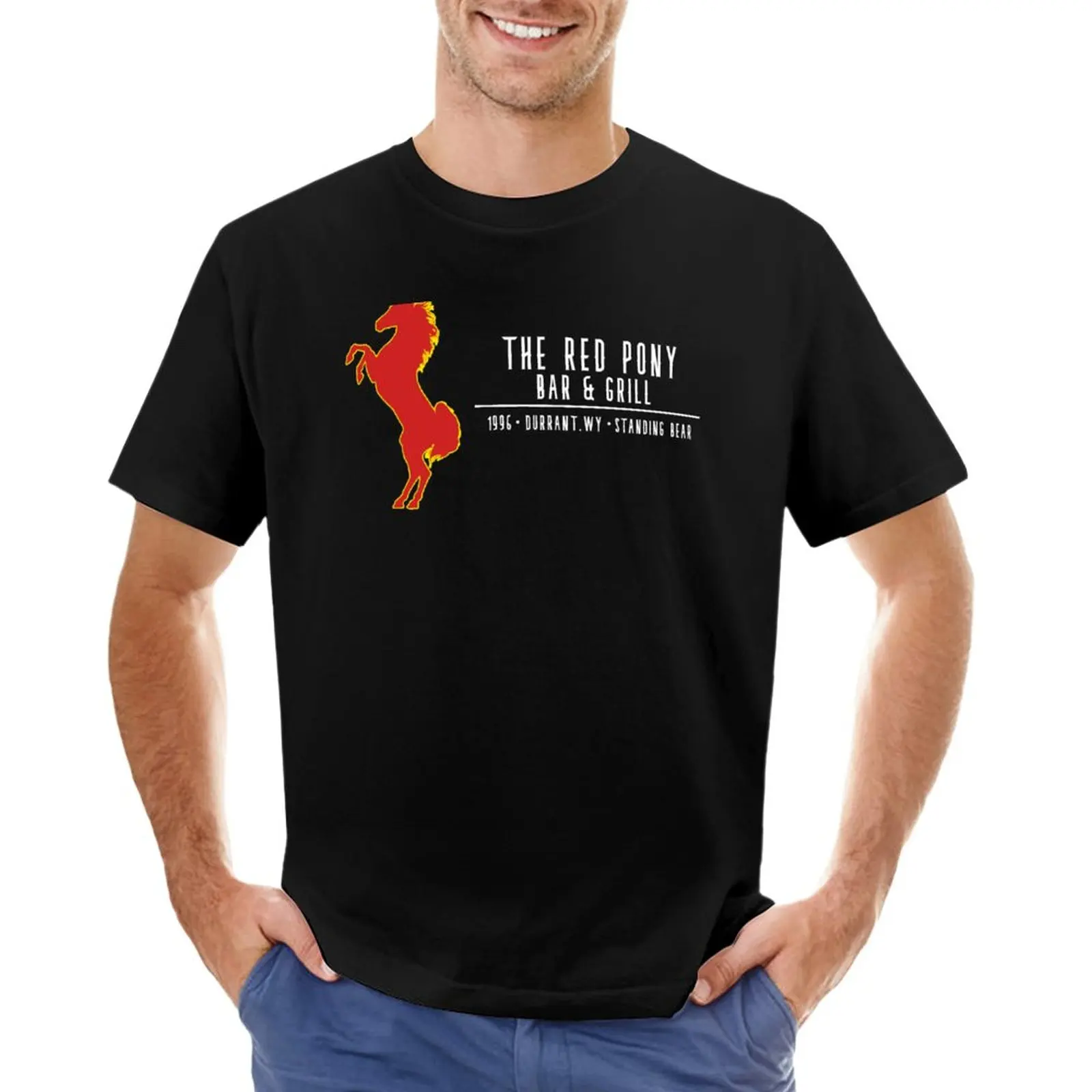 

Red Pony Bar T-Shirt summer clothes black t shirts sweat shirt mens t shirt