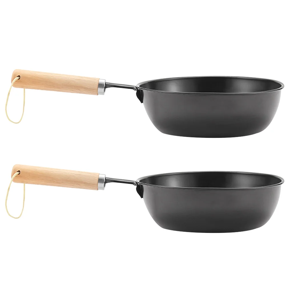 

2Pcs Camping Burning Tool Wooden Handle Charcoal Burner Outdoor Camping Pot