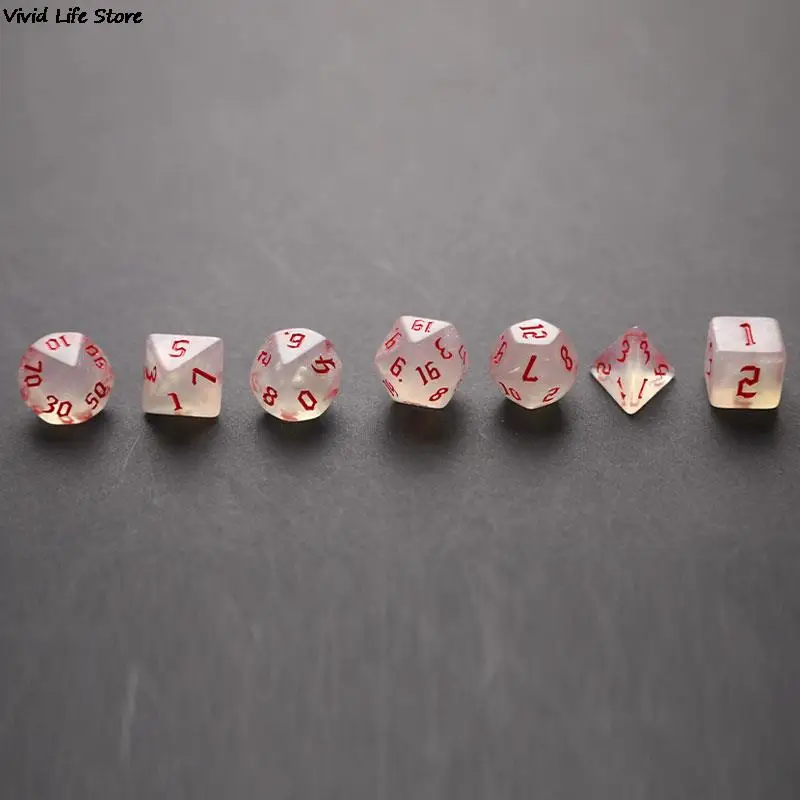 Enchanting Iridescent Glitter Polyhedral Dice Set
