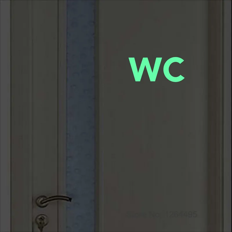 Wall Stickers WC Door Sign Sticker Glow in the Dark Toilet Label Sticker Coffee Shop Hotel Restaurant Bar Washroom Indication Decal