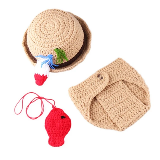 Newborn Little Baby Boy Photography Crochet Fisherman Outfits Props Infant  Neonate Fishing Hat Picture Photo Shoot Props Clothes - AliExpress