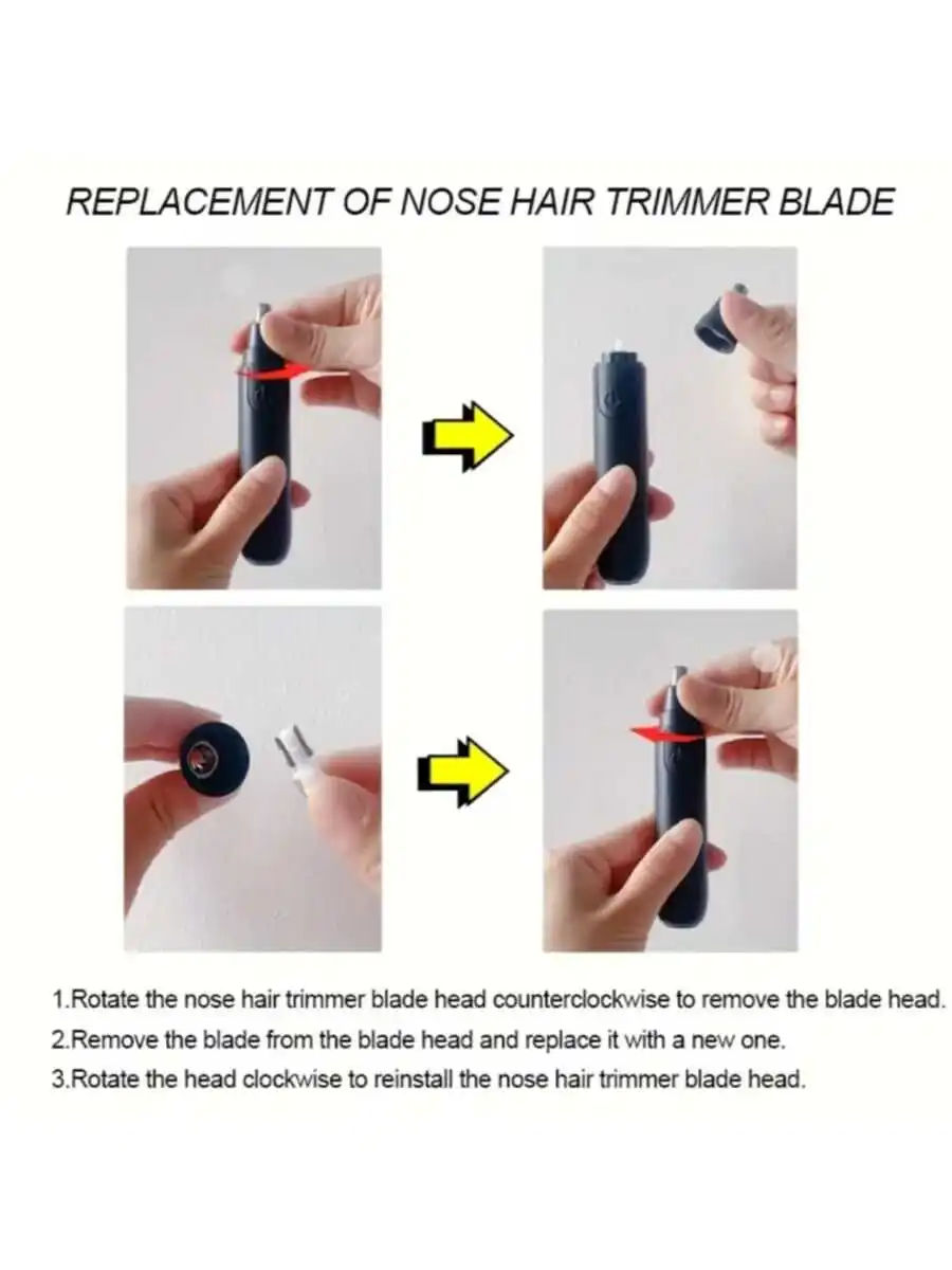Hair Trimmer Electric Nose And Ear With Stainless Steel Doubled Winged Blade Painless Portable Battery-Operated