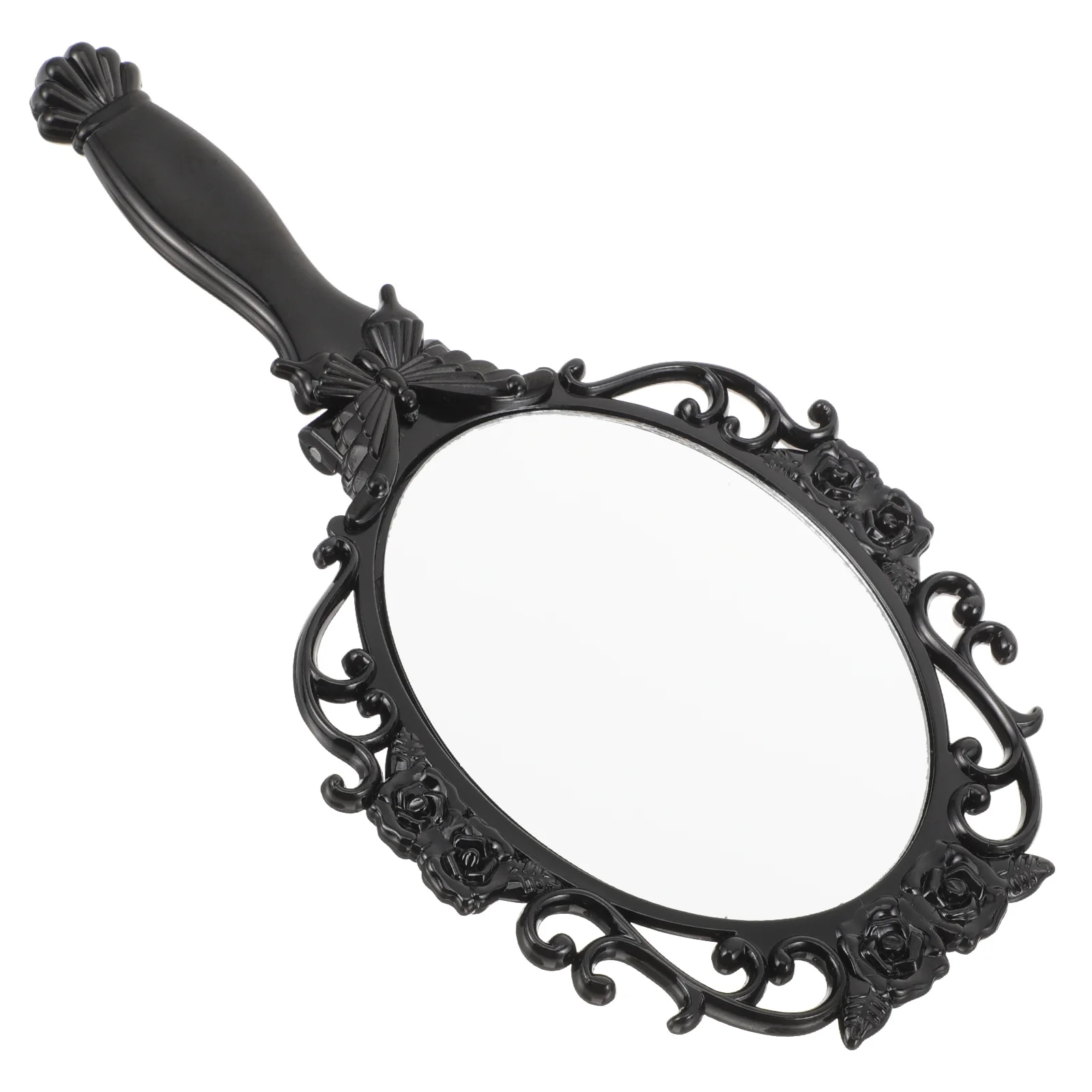 휴대용 접이식 핑크 화장 거울 여성 여행용 핸드헬드