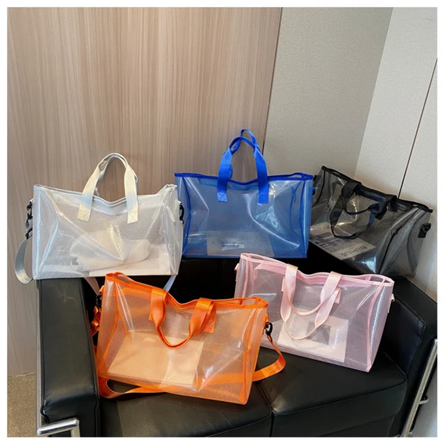 Borsa Tote Trasparente Hapivida - Impermeabile Per Spiaggia, Palestra E Viaggi, 43x20x39cm - Foto 4