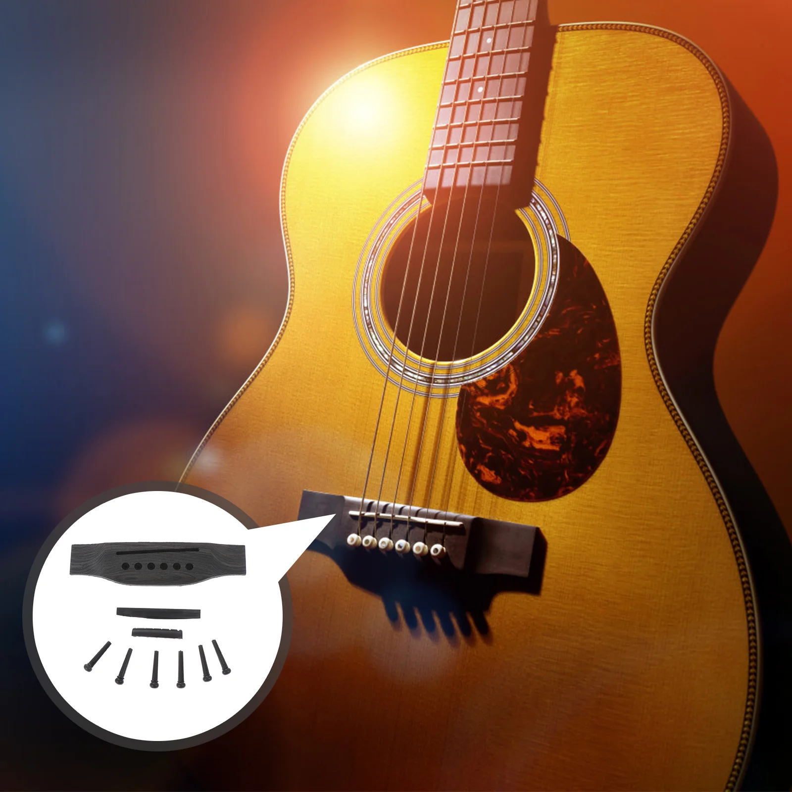 

Guitar Bridge Accessories Ballad Parts Replacement Saddle Nut Pin Plastic Wooden Repair