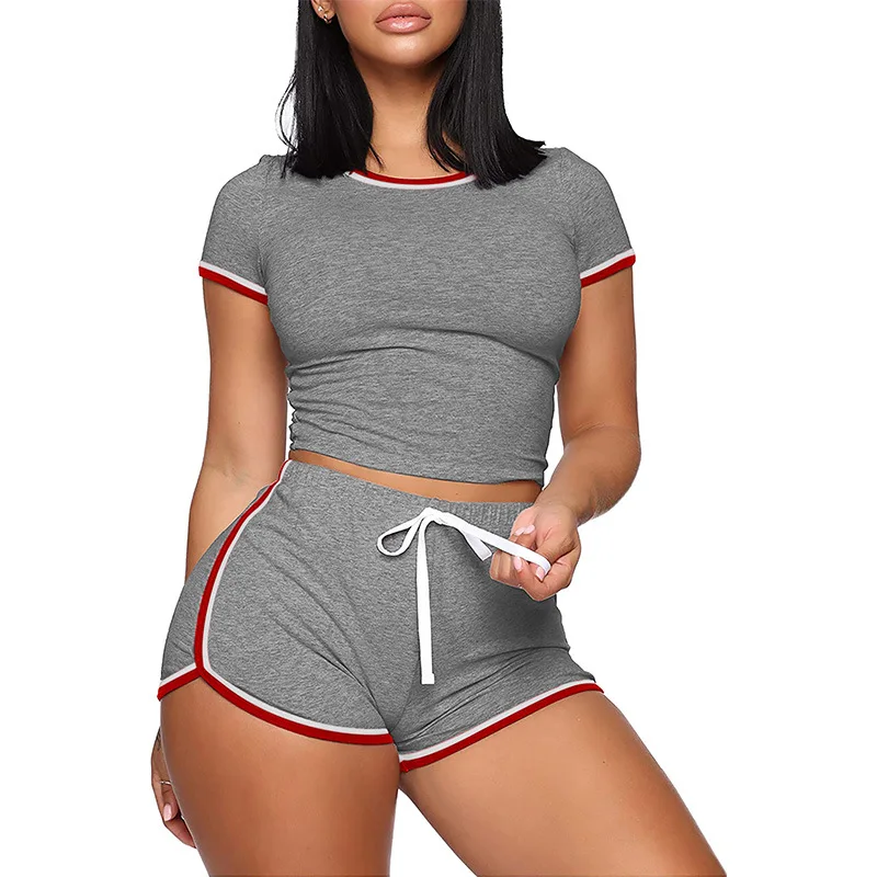 

Summer Tracksuit Women Two Piece Set Large Size 2 Piece Outfits Short Sleeve Casual Shorts Set Sportswear Tshirt Suits Girls XXL